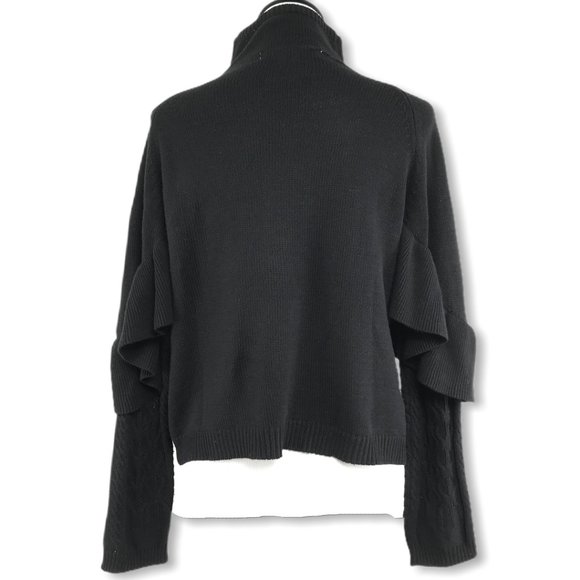 Project Naadam Black Mock Neck Ruffle Sweater XS - Picture 5 of 13